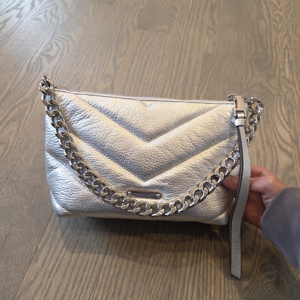 Rebecca Minkoff Metallic Silver Shoulder Bag